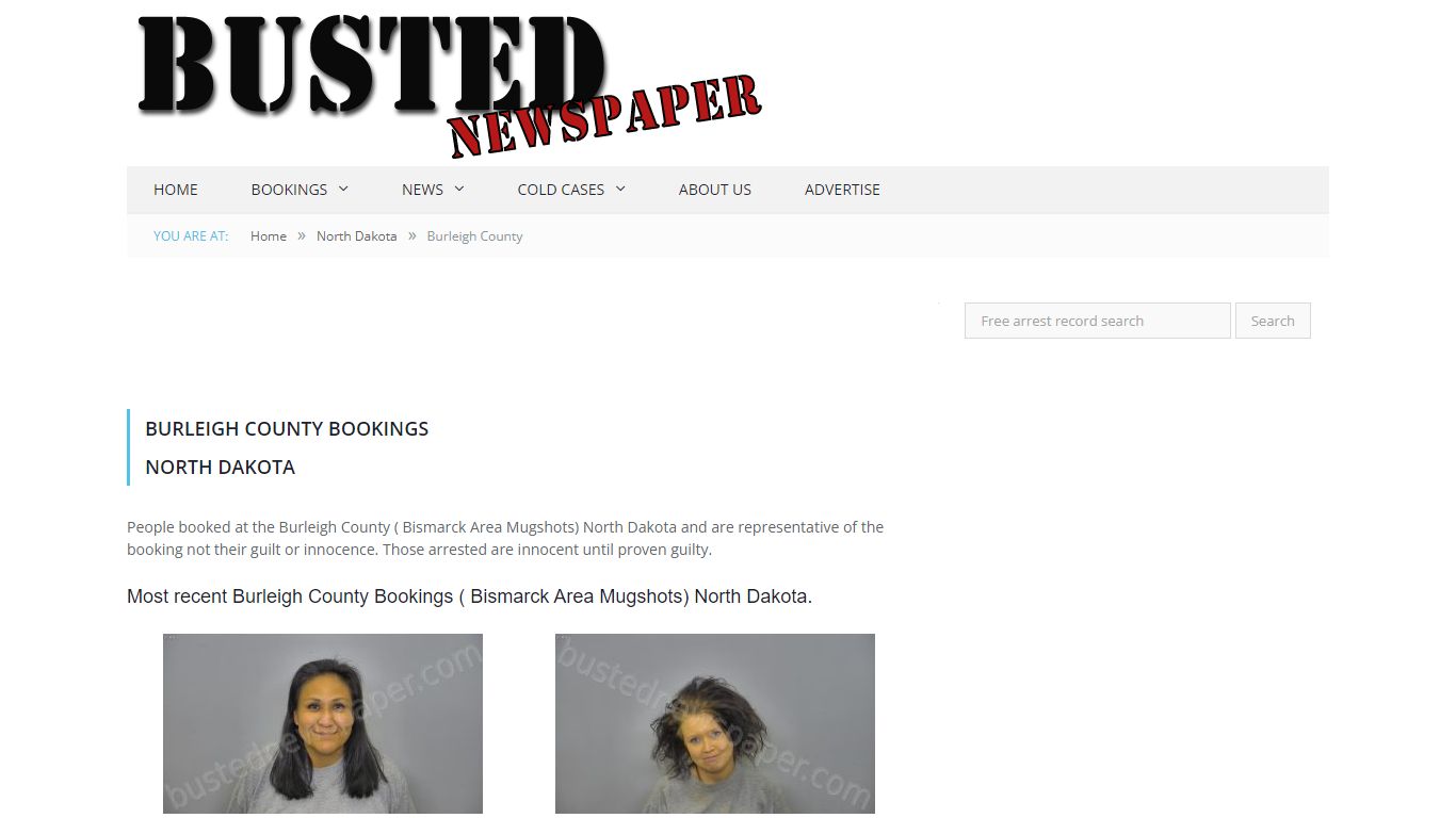 Burleigh County, ND ( Bismarck Area ND ) Mugshots - BUSTEDNEWSPAPER.COM